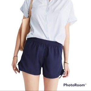 Madewell Navy Blue Pull On Side Tie Shorts size XL
